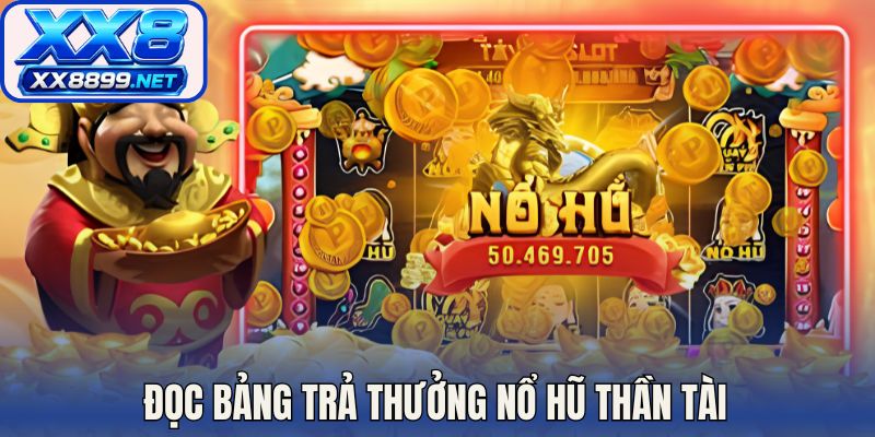 Đọc bảng trả thưởng nổ hũ thần tài 